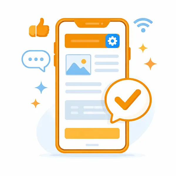 Illustration d’une interface mobile claire et lisible